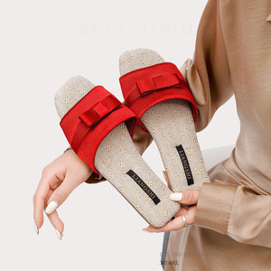 Chaussons d'intérieur en satin et lin à bout ouvert pour couple, mode printemps-été, pour hommes et femmes - Product Image 5