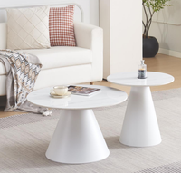 Ensemble de table basse moderne avec dessus de table en céramique et finition en acier Power Coating pour salons