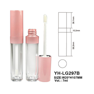 Rosa caliente redonda vacía lipgloss tubo con Pared Gruesa SHANTOU embalaje 7ml brillo de labios tubo botella de brillo de labios de embalaje con anillo - Product Image 2