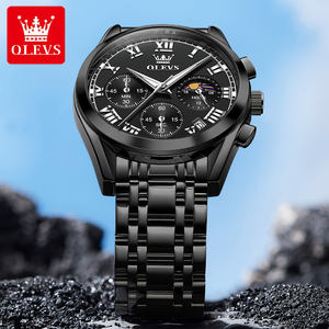   Reloj de Pulsera para Hombre 2871 Odm Sports Lunar Phase Oem con Logotipo Personalizado, Acero Inoxidable, Lujoso, Luminoso, Resistente al Agua, Reloj de Cuarzo - Product Image 2