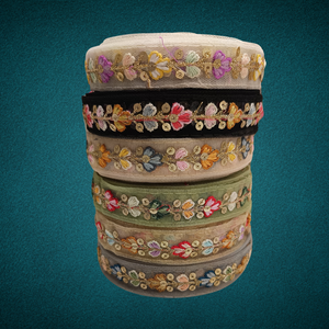 Elegante ropa de boda sexy Textiles para el hogar manualidades DIY colorido Floral bordado tul encaje ajuste apliques hilo zapatos bolsas - Product Image 1