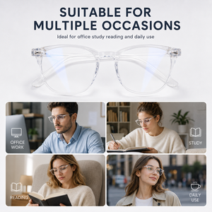 Blue Light Blocking Glasses Transparent Round Men Women <strong>Frame</strong> High Performance Eyeglasses <strong>Frames</strong> Computer Optical <strong>Frames</strong> - Product Image 2