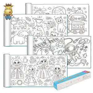 Listo para enviar nueva tendencia niños 300cm dibujo rollo juguete pintura pegatina Doodle Graffiti papel niños jardín de infantes desplazamiento DIY