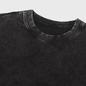 T-shirt décontracté d'été pour homme à manches courtes, coupe oversize, avec logo personnalisé, effet délavé, en tissu polyester/coton de haute qualité - Product Image 2