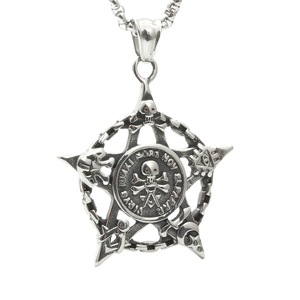 Collier pendentif tête de mort en acier inoxydable, bijoux à thème, cadeau pour hommes et femmes, Design à la mode - Product Image 5