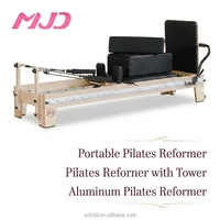 Cadillac Reformer Pilates en alliage d'aluminium durable avec rail complet, emballage en boîte en bois de chêne, pour studio de Pilates et fitness