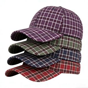 Gorra de Béisbol Vintage a Cuadros Multicolor Ajustable de Algodón para Hombre y Mujer al por Mayor - Product Image 5