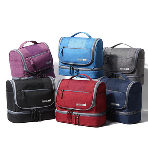 Travel Toiletry Bag Makeup Storage Waterproof Hanging Portable Dry Wet Separation Rectangle Shape Hook Type - Product Image 5