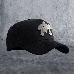 Cappelli OEM a 5 Pannelli con Visiera Curva CHROME LAST EDITION, Cappellini da Baseball di Lusso in Camoscio per Uomo, Berretti Vintage con Logo in Metallo - Product Image 3