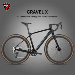 Bicicleta de Carretera de Fibra de Carbono <span class=keywords><strong>GRAVEL</strong></span>-X, 13 Velocidades, Cambio Electrónico Inalámbrico, Bicicleta de <span class=keywords><strong>Gravel</strong></span> con Frenos de Disco Dobles y Capacidad de Carga de 150 kg - Product Image 3