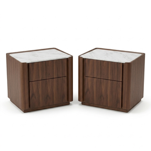 Cómoda de Noche de Madera Maciza de Estilo Moderno y Tono Brillante con Cajón Deslizable para Organización de Almacenamiento Nocturno en Dormitorios Residenciales - Product Image 2