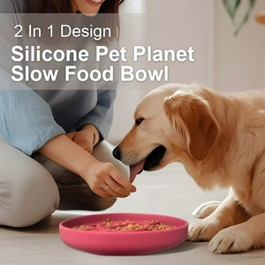 New Design Saturn Pattern Silicone Slow <b>Feeder</b> Dog Bowl Eco-Friendly Stylish Wet Food Feed Lick Plate for <b>Cats</b> and Dogs - Product Image 1