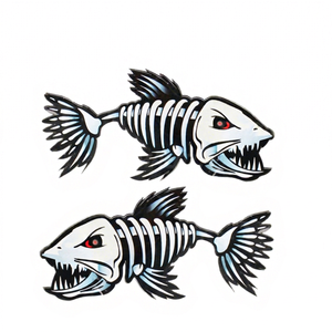 2PCS/4PCS Skeleton Fish Bones R&L Vinyl <b>Decals</b> Stickers Kayak Fishing Boat <b>Car</b> Graphics Vehicle <b>Car</b> Accessories Parts - Product Image 1