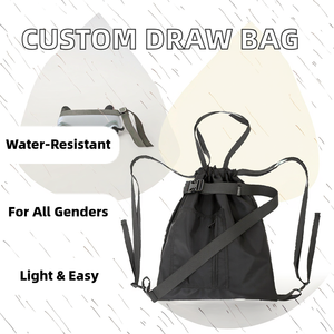 Wholesale Lightweight Polyester <b>Drawstring</b> Backpack Fashionable Portable Travel Sports <b>Bag</b> with String Fastening <b>Waterproof</b> - Product Image 3