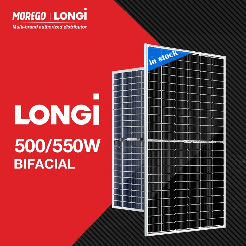 Билицевые солнечные панели Longi серии 182, цена, 530 Вт, 535 Вт, 540 Вт, 545 Вт, 550 Вт, PV солнечная панель для солнечных систем, поставщик MOREGO