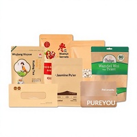 Sachet Doypack en Papier Kraft pour Snacks et Café, Scellé sur Trois Côtés avec Fermeture Zip, Emballage Alimentaire Personnalisable