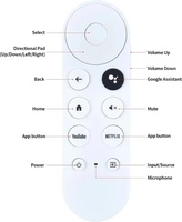 Télécommande universelle en plastique G9N9N compatible avec Google TV pour Chromecast 4K, code fixe, remplacement
