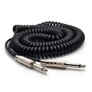 Câble Audio de remplacement de conception plus récente pour guitare basse 6.35/6.5 haut-parleur à cordon enroulé <span class=keywords><strong>Jack</strong></span> mâle avec Instrument blindé - Product Image 5