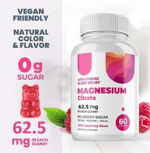 Gommes végétaliennes au magnésium sans sucre Supplément de santé au magnésium calmant <span class=keywords><strong>anti</strong></span>-<span class=keywords><strong>stress</strong></span> pour la relaxation et le sommeil - Product Image 3