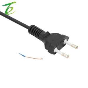 Cable de alimentación de dos núcleos con enchufe brasileño, 2 enchufes, extremo desnudo negro, estándar brasileño, eléctrico, de cobre puro - Product Image 5