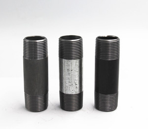 Mamelon de tuyau en acier au carbone noir de 3/4 pouces 25cm <span class=keywords><strong>pour</strong></span> étagère de meubles de tuyau - Product Image 1
