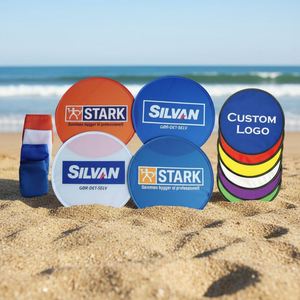 Cadeaux promotionnels d'entreprise, matériau polyester, sublimation personnalisée, éventail pliable en forme de frisbee pour la publicité - Product Image 1