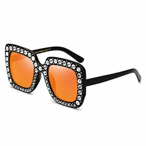Lunettes de soleil pour femmes Zhanguang, nouvelle monture large entièrement sertie de diamants, UV400, de haute qualité européenne, tendance américaine. - Product Image 4