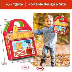 <span class=keywords><strong>Libro</strong></span> de Fieltro Educativo para la Primera Infancia, Juguetes Educativos para Niños de 2 a 4 Años, Unisex, Herramientas de Aprendizaje sobre Frutas, Animales de Granja y Árboles - Product Image 4