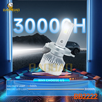 BB2222 Phare avant automobile H7 H11 H4, boîtier gris anthracite, construction robuste, faisceau lumineux fluide, antichoc, longue durée de vie, ampoule de remplacement, vente chaude