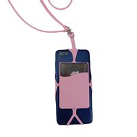 LOGO Lanière de téléphone portable en silicone personnalisée avec pochette pour cartes Design léger et lisse Corde universelle en silicone