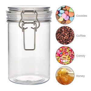 Bocaux à pouding en plastique transparents doublement renforcés de 750 ml, légers, avec fermeture à fil de serrage, organisateur d'assaisonnements - Product Image 6