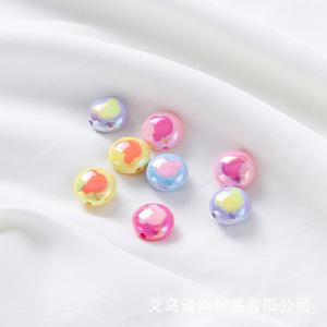 ลูกปัดอะคริลิกรูปทรงกลม พิมพ์ลาย UV สีสันสดใส สำหรับทำเครื่องประดับ DIY ใช้เป็นตัวคั่น หรือตกแต่งสายคล้องโทรศัพท์ พวงกุญแจ - Product Image 1