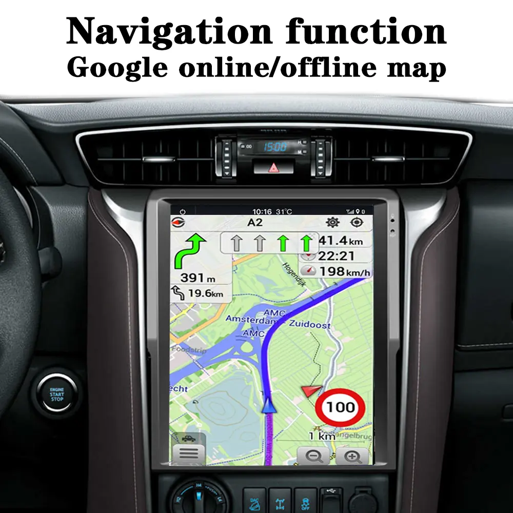 12.1 "Verticale Scherm Gps Navigatie Android Auto Radio Voor Toyota Fortuner Hilux Revo 2016-2020 Carplay 4G Dsp Autoradio