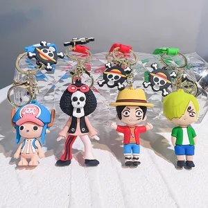 3D ПВХ японский аниме брелок Kawaii Luffy Zoro Sanji Chopper Franky Brook Shanks Силиконовые мягкие куклы подарок детям LC182