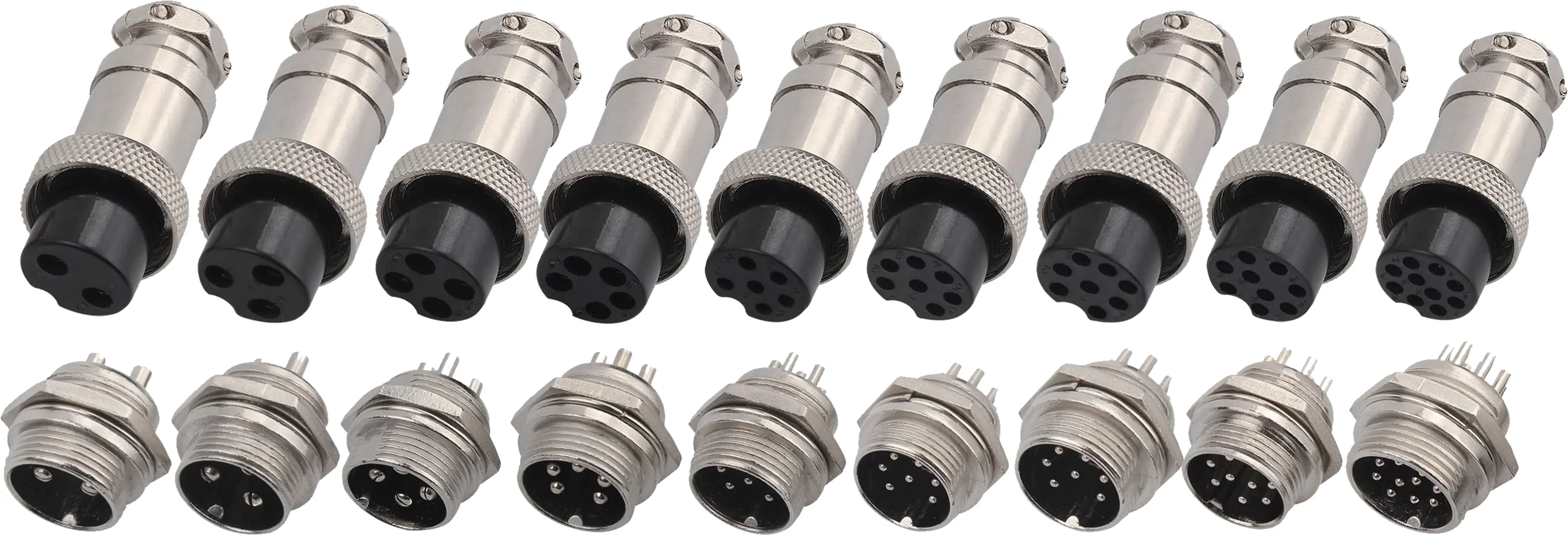 GX16-4pin Cable Connector Round 4-pin aviation nut type connector Plug panel Mounting male and female socket connectors