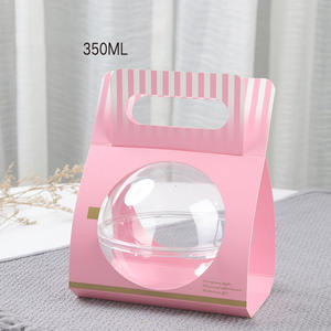 Iimee di lusso regalo di compleanno trasparente ciotola da imballaggio in plastica usa e getta Mousse torta palla scatola con contenitore portatile da Dessert - Product Image 6