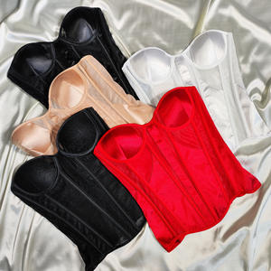 Top Bustier Sem Alças em Malha com Decote Profundo e Estrutura de Aço, Nível de Controle Firme, Respirável, Ideal para Festas - Product Image 6