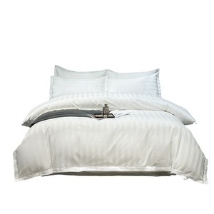 Set di biancheria da letto Hotel di alta qualità copripiumino a righe da 3cm <span class=keywords><strong>e</strong></span> lenzuolo con due federa - Product Image 1