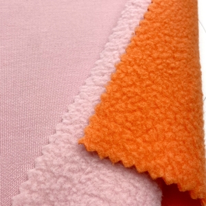 Burgundy <span class=keywords><strong>Fleece</strong></span> 60/40 cotton <span class=keywords><strong>polyester</strong></span> dệt kim dày 340gsm một bên chải CVC vải lông cừu cực cho Hoodies - Product Image 3