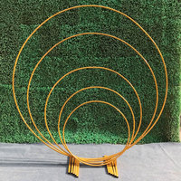 Kit de support d'arche de fleurs en ballons pour décoration de fête d'anniversaire, arche ronde en métal doré pour mariage