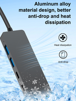 Hub USB 3.2 Guanchen 5-en-1 en alliage d'aluminium avec charge et transfert de données à 10 Gbit/s, station d'accueil portable, garantie 12 mois, en stock
