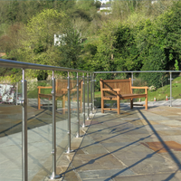 Bodenmontierter Geländerpfosten aus Edelstahl, Kabelbalustrade, DIY-Geländer-Set für Terrasse, Veranda, Treppe