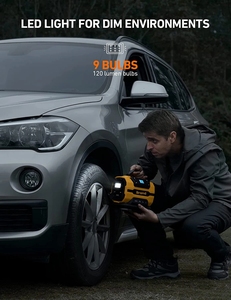 Ac/DC Máy nén khí Xe thiết kế mới kép điện máy bơm không khí kỹ thuật số pre-set ô tô chơi bơm xe lốp inflator - Product Image 5