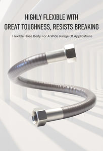 회색 배관 호스 주름형 호스 유연한 금속 파이프 황동 마감 표면 부식 방지 가스 및 물 안전 취급용 - Product Image 6