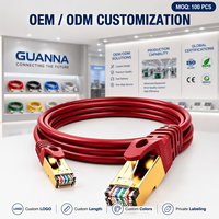 Cable de Conexión Ethernet LAN Cat8 SFTP de 600MHz, Blindado, OFC, con Conectores RJ45 Chapados en Oro, Certificado CE ROHS, Revestimiento Exterior de PVC, para Uso Comercial, Diseño Personalizado ODM