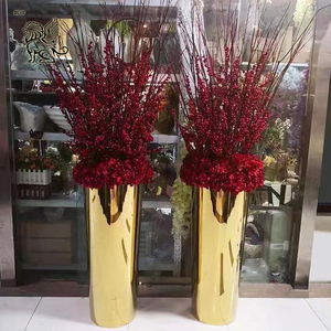 BLVE 현대 미술 유럽 가정 장식 황금 스테인레스 스틸 화분 금속 정원 라운드 화분 냄비 - Product Image 4