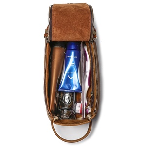 Factory Direct High Quality Vintage-style Multifunctional Genuine <strong>Leather</strong> Men's Large Capacity Cosmetic <strong>Toiletry</strong> Storage <strong>Bag</strong> - Product Image 4