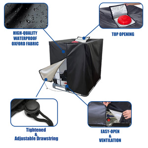 <span class=keywords><strong>Housse</strong></span> <span class=keywords><strong>de</strong></span> protection personnalisée pour réservoir d'eau extérieur 1000L, en tissu Oxford noir, avec fermeture à cordon, écologique, anti-UV, pour mobilier - Product Image 5