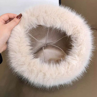 Chapeau seau en velours super doux pour femme, imitation fourrure de lapin, mode automne-hiver