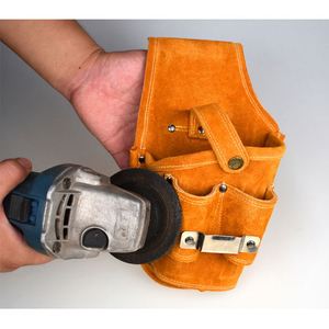 Heavy Duty <b>Leather</b> <b>Tool</b> Belt Multipurpose Pockets Work Organizer Pouch Framing Fat Lip <b>Tool</b> Holder Storage Bag - Product Image 2